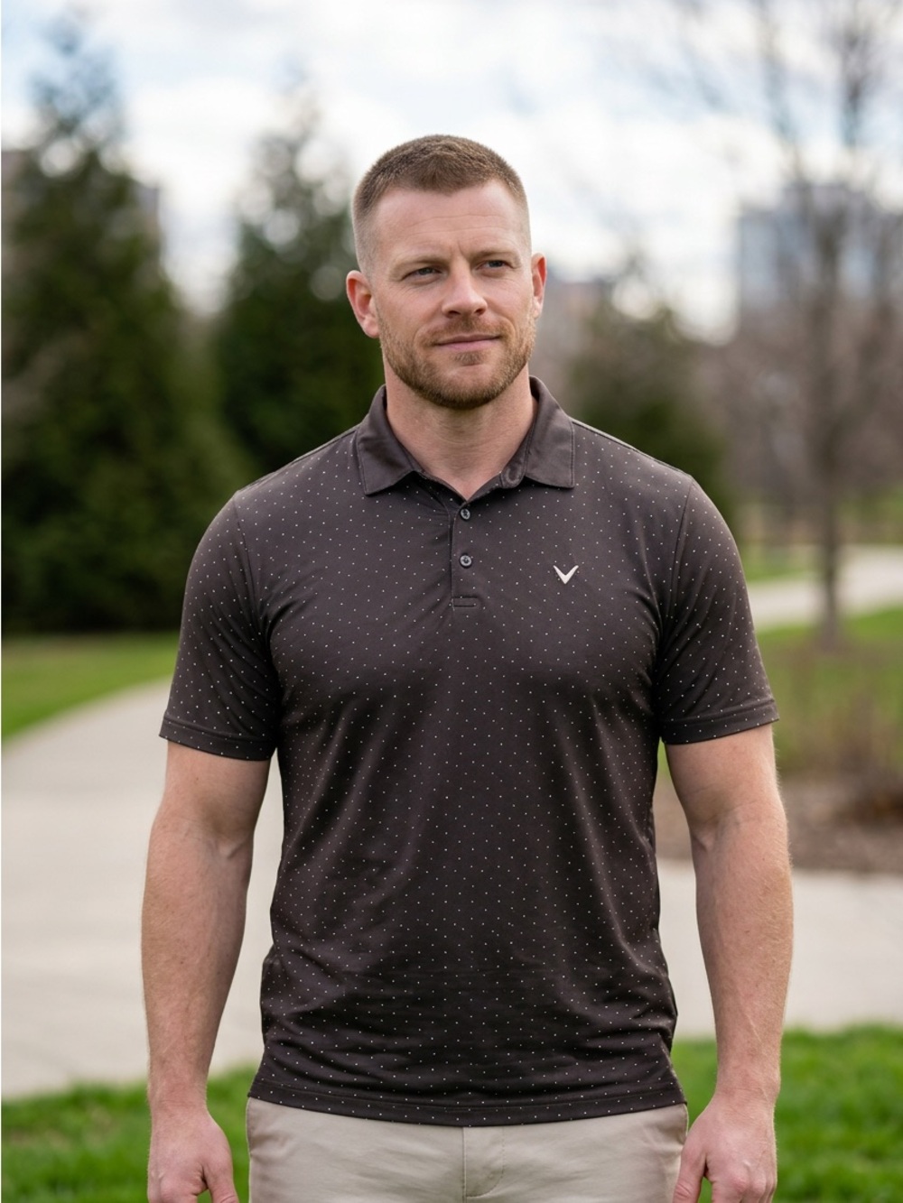 Callaway Opti-Dri Black Gray Flecks Polo Golf Athleisure Shirt Size XL